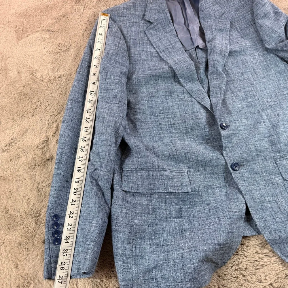 Patrick James Moderno Sport Coat 44L Light Blue Bamboo Silk Linen Botto Giuseppe